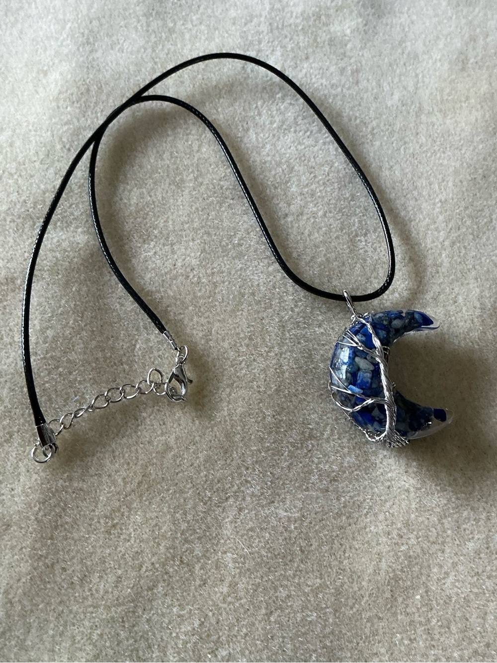 Crescent Moon Pendant Necklace - choose your color! 23”
